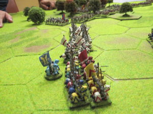 The Knights line up ready for the charge