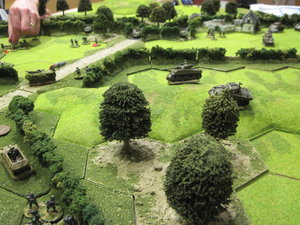 German counter-attack has been neutralised and three more Sherman tanks arrive to consolidate the British position