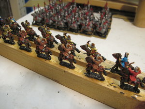 Mongol light cavalry painted and ready for basing