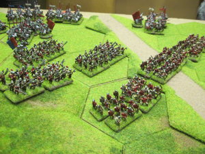 The Yorkist longbow and billmen advance