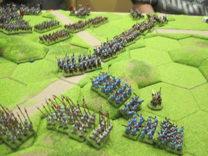 The Korean cavalry attack the Yorkist left wing