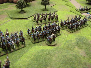 Korean heavy cavalry hold their position, waiting for an opportunity to charge into contact
