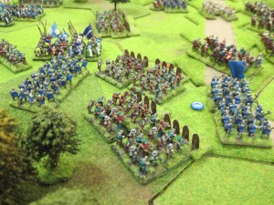 On the extreme right of the French line after sustaining heavy losses the French engage hand to hand with the Ottoman cavalry.