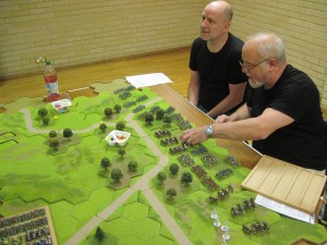 Chris and Steve deploy the Samurai army first