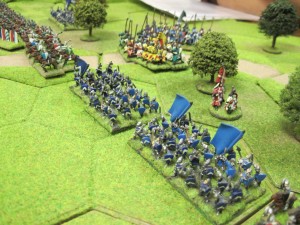 The French battle line wait in readiness