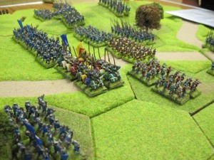The French advance against the ashigaru
