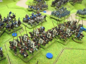 The Samurai cavalry and Romano British chariots and cavalry still fighting to gain the upper hand!
