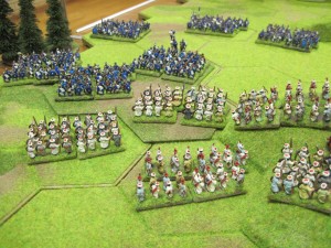 The warriors smash the Ottoman infantry backwards!