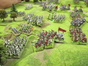 The Yorkist attack the Teutonic spearmen defending the open ground