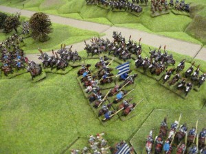 The last two units of Hungarian knights succomb to the Mongol onslaught. Game over!
