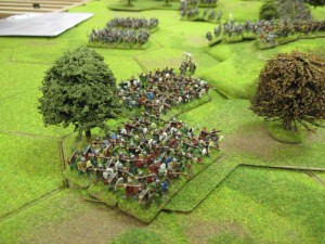 Saxon greater Fyrd hordes hold the woodland