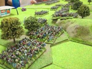 The mass Saxon greater Fyrd quickly advance to take possession of the woodland areas