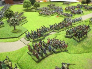 The mass charge Norman cavalry fails to break the Saxon centre