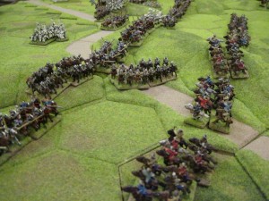 The missile cavalry from both sides shoot it out!