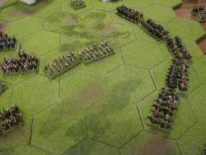 The Mongol light cavalry out-flank the Hungarian archers
