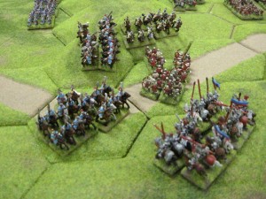 The Yorkist heavy cavalry are defeated and the Korean infantry break the Yorkist line of longbows to steal a victory.