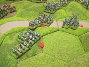 Tudor infantry are repulsed backwards and are disrupted