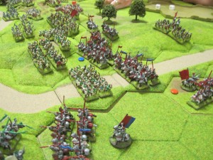 The Yorkist heavy cavalry smash the Tudor Bow line!