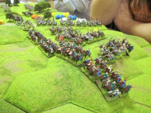 The Ottoman Sipahis and Akinjis cavalry form a shooting line.