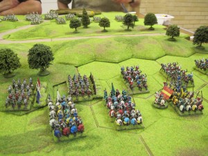 French cavalry ready to steal the ground from the Teutonic infantry