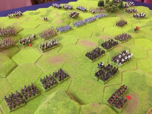 Korean heavy cavalry move across to confront the Samurai flank attack.