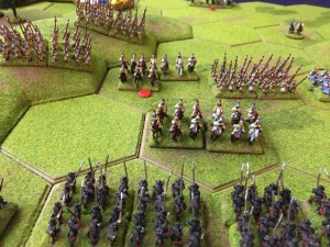 The Korean light cavalry are sacrificed to slow the advance of the Samurai foot units.