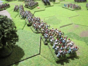The Azab archers push forwards to occupy the slope hexes