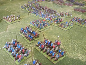Roman cavalry engage the Celtic warriors