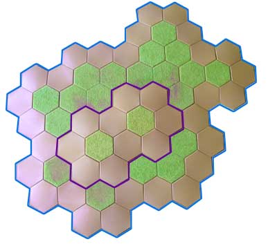 hills made with Hexon boards, single hexes and slopes